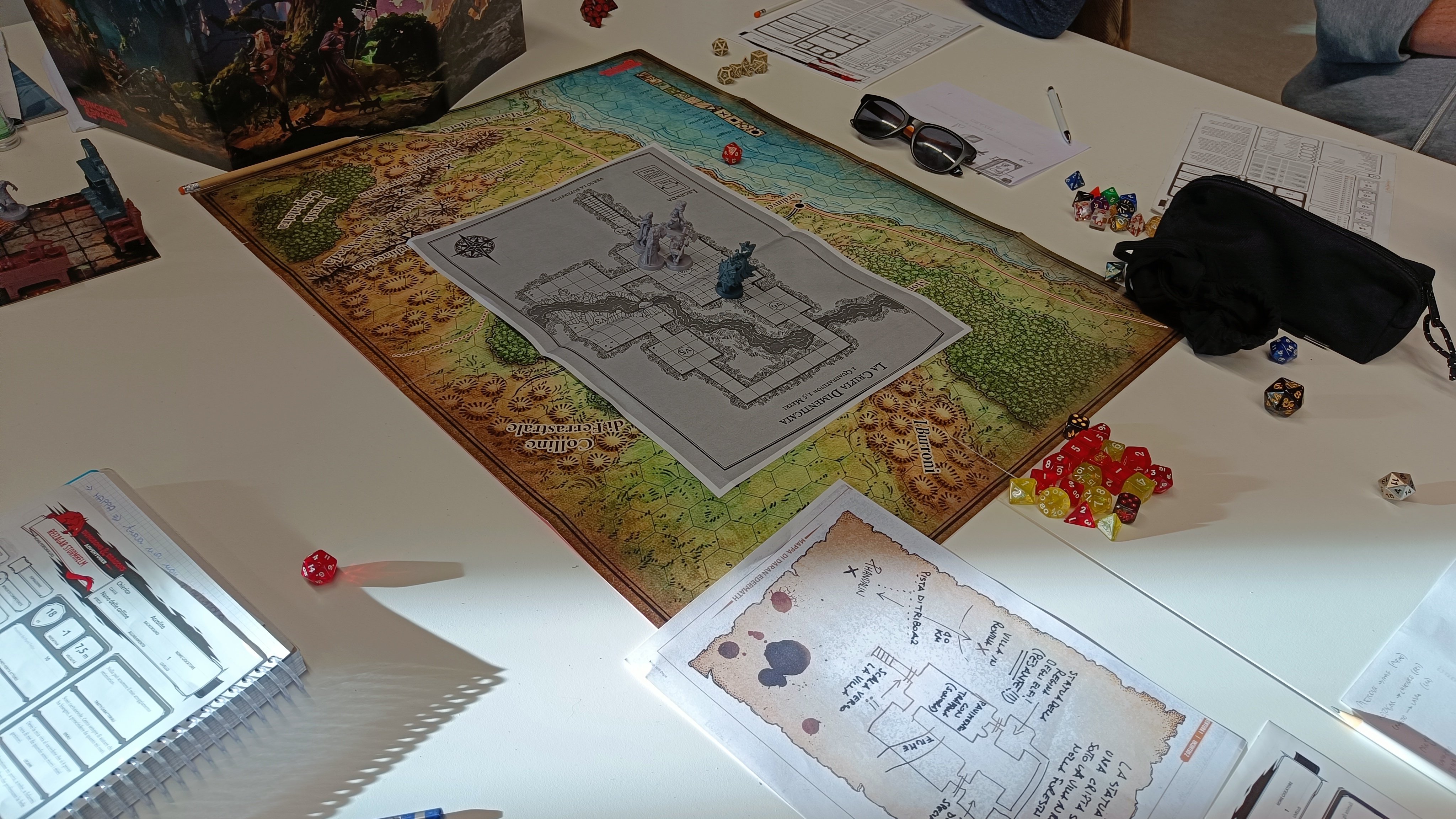 Mappe di dungeon e miniature